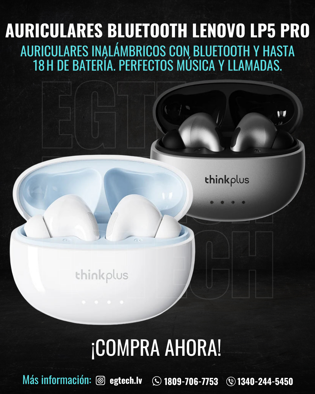 Auriculares Bluetooth Lenovo LP5 Pro