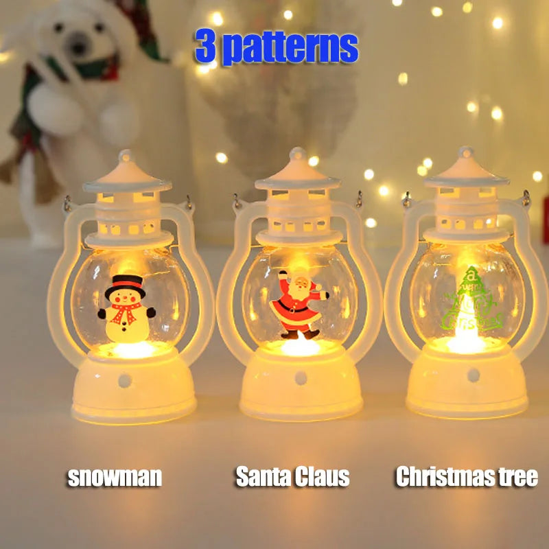 🎄✨ Linterna LED Navideña Portátil Santa & Snowman – Decoración Navidad Año Nuevo | Luz Nocturna con Batería 🕯️🦌