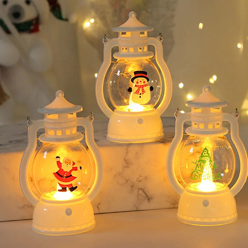 🎄✨ Linterna LED Navideña Portátil Santa & Snowman – Decoración Navidad Año Nuevo | Luz Nocturna con Batería 🕯️🦌