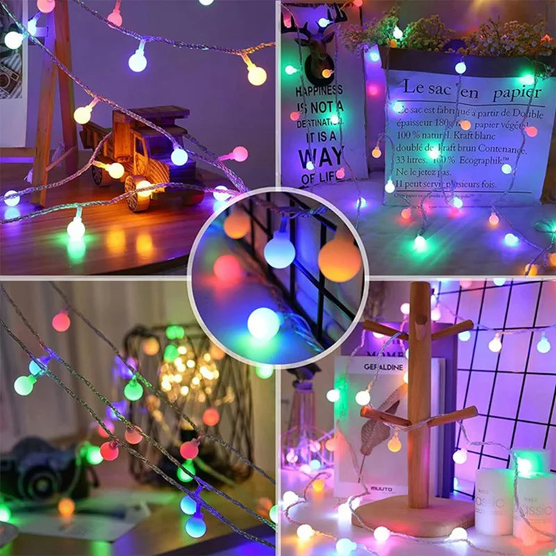 🌟✨ Guirnalda LED de Bolitas 10/20/40/80 Luces – Batería/USB | Impermeable | Decoración Navidad, Jardín y Fiestas 🎄💡