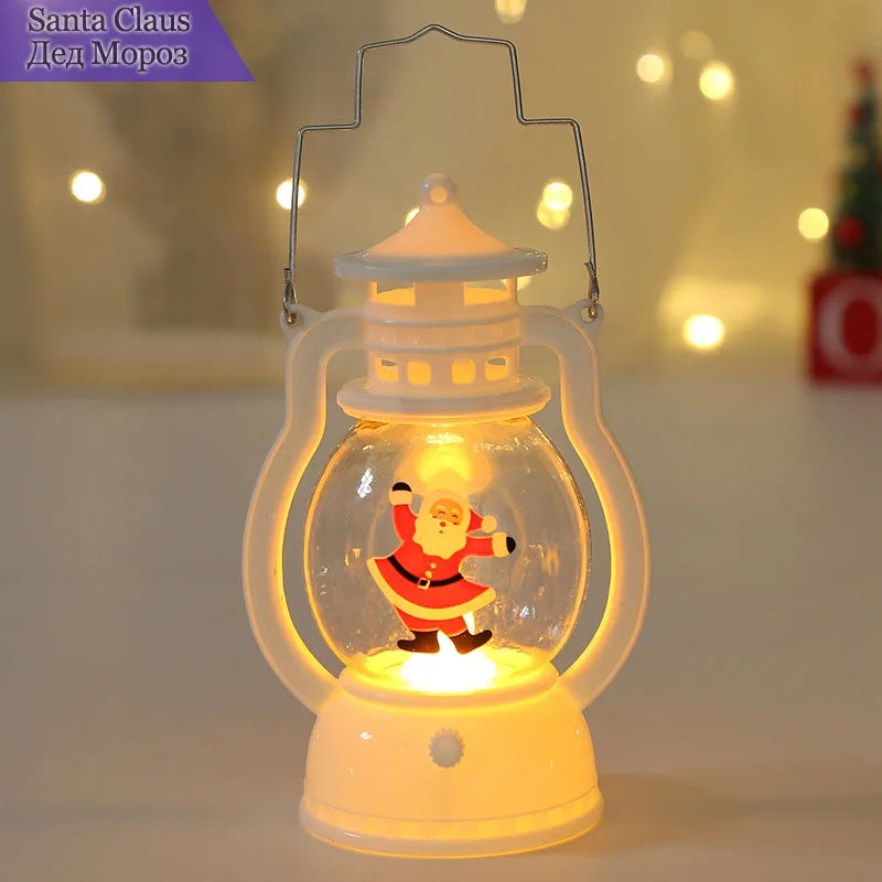 🎄✨ Linterna LED Navideña Portátil Santa & Snowman – Decoración Navidad Año Nuevo | Luz Nocturna con Batería 🕯️🦌