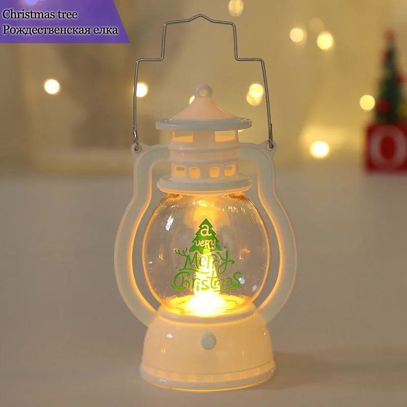 🎄✨ Linterna LED Navideña Portátil Santa & Snowman – Decoración Navidad Año Nuevo | Luz Nocturna con Batería 🕯️🦌