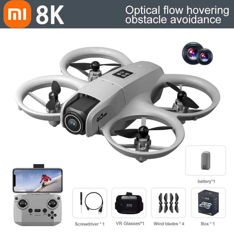 🚁🔥 Drone Xiaomi GT3 8K HD Dual Camera con GPS y 5G | Profesional con Estabilización + VR | 47 min vuelo 🛰️📸