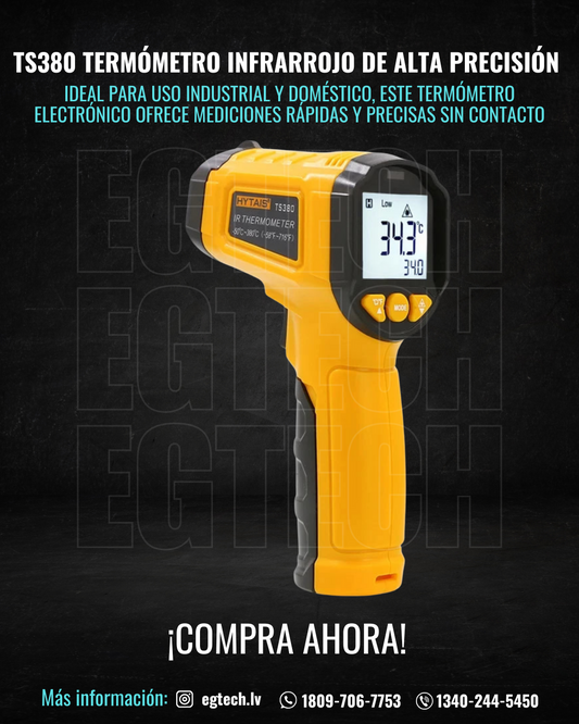 🌡️ TS380 Termómetro Infrarrojo de Alta Precisión HYTAIS – Sin Contacto, Profesional y Portátil 🔧